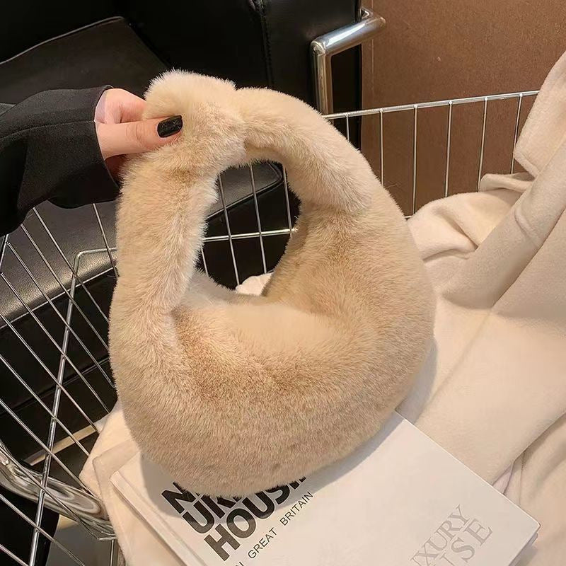 Trendy Handheld Solid-color Single-shoulder Tote Bag