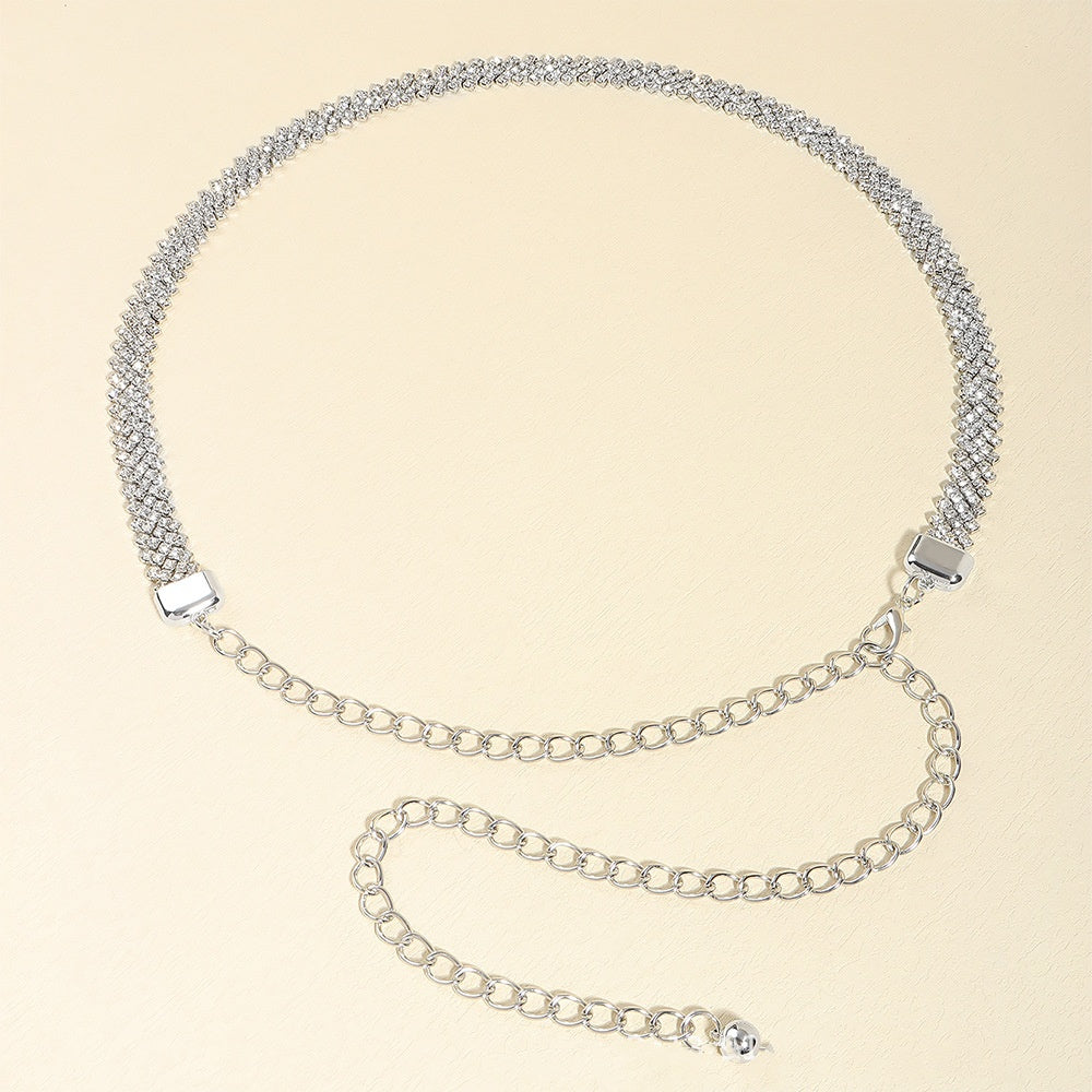 Crystal Chain Rhinestone Inlaid Waist Chain