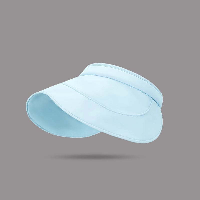 Simple Solid-color Open-top Sun Hat, With Perforated Ventilation And Wide Brim For Sun Protection, Suitable For Outdoor Activities And Daily Commuting.