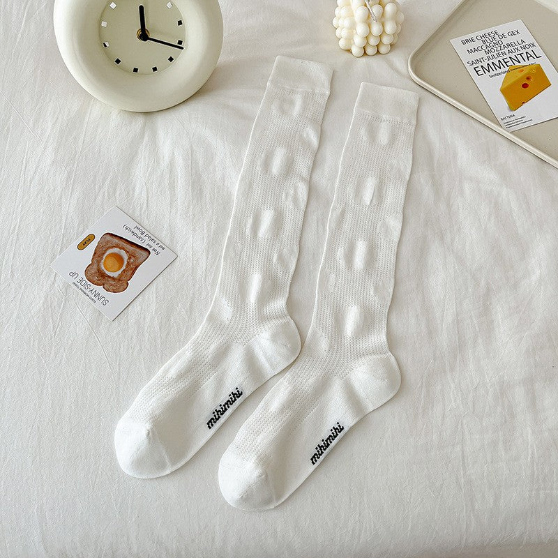 Women's Flower Soft Calf Socks Summer Thin Long Socks Lace Transparent Socks Breathable And Comfortable