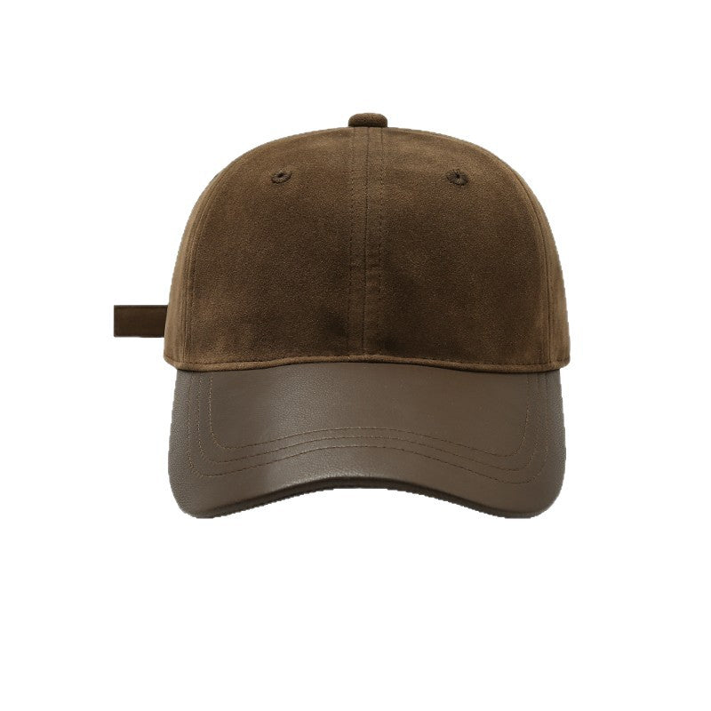 AutumnWinter Casual All-Match Retro Suede Patchwork High-End Baseball Cap For Women