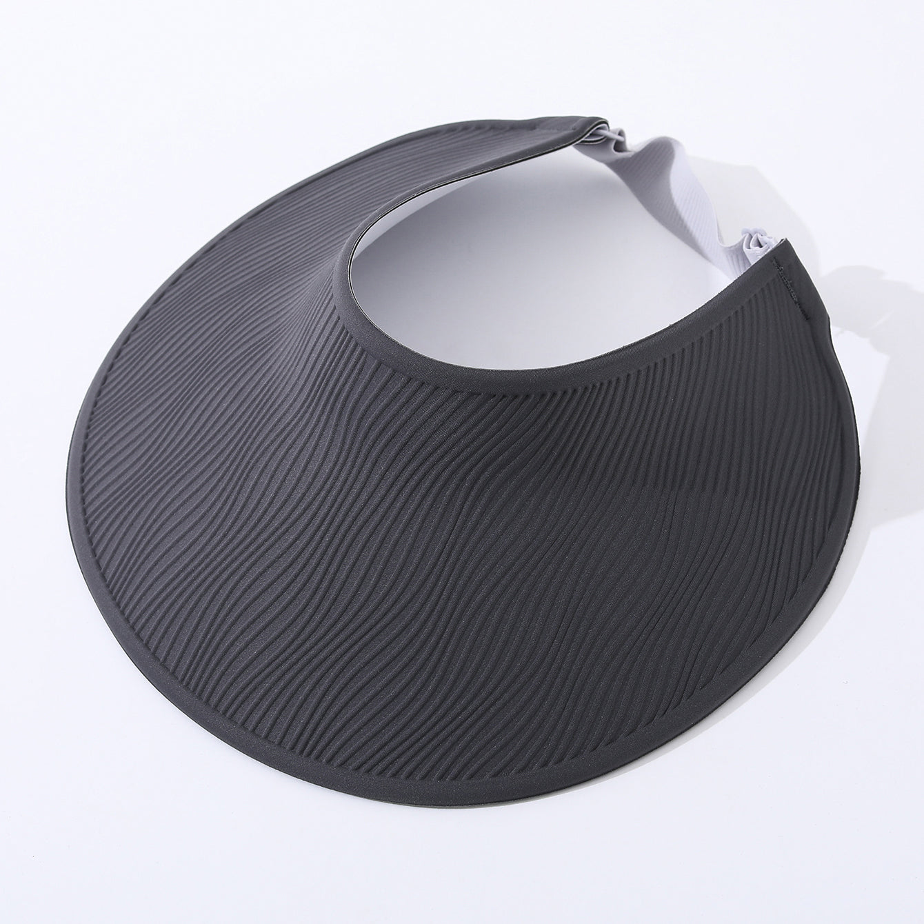 Simple Open-top Wave-pattern Indentation Adjustable Wide-brim Sun Hat For Summer Outdoor Activities, Breathable Open-top Hat