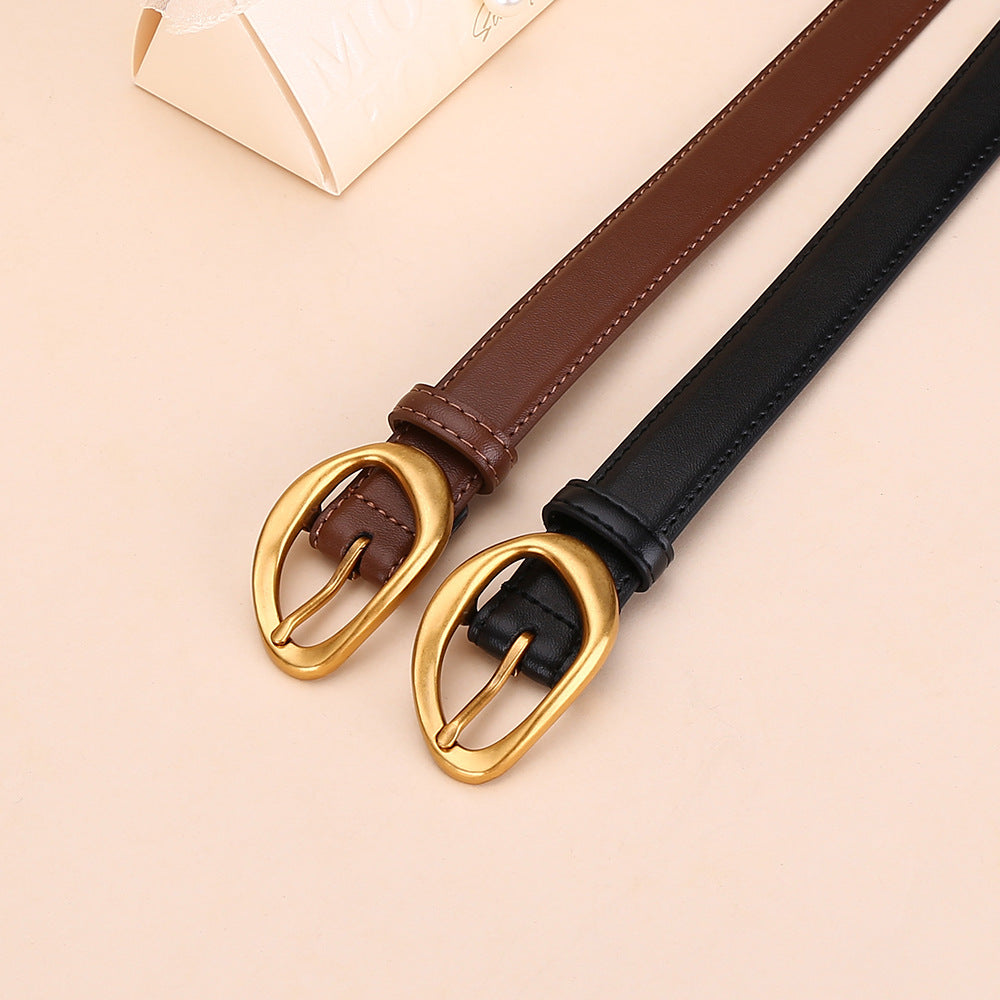 Womens Niche Design Cowhide Fashionable All-Match Belt