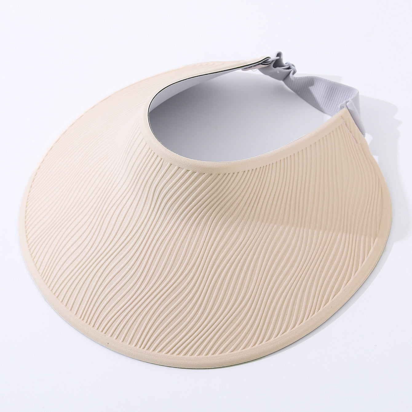 Simple Open-top Wave-pattern Indentation Adjustable Wide-brim Sun Hat For Summer Outdoor Activities, Breathable Open-top Hat