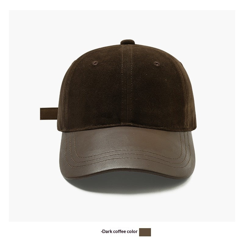 AutumnWinter Casual All-Match Retro Suede Patchwork High-End Baseball Cap For Women
