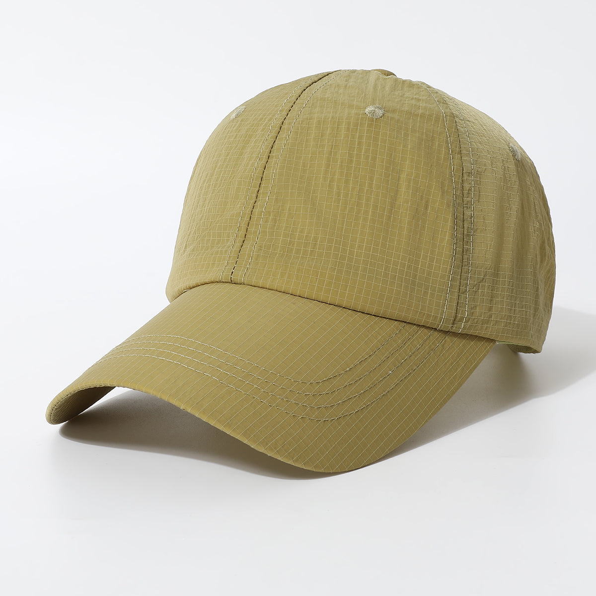 Solid-color Light Board Grid Quick-dry Lightweight Wide-brimmed Sun Protection Stylish Versatile Baseball Cap For Daily Casual Wear, Outdoor Activities, Sports, Running