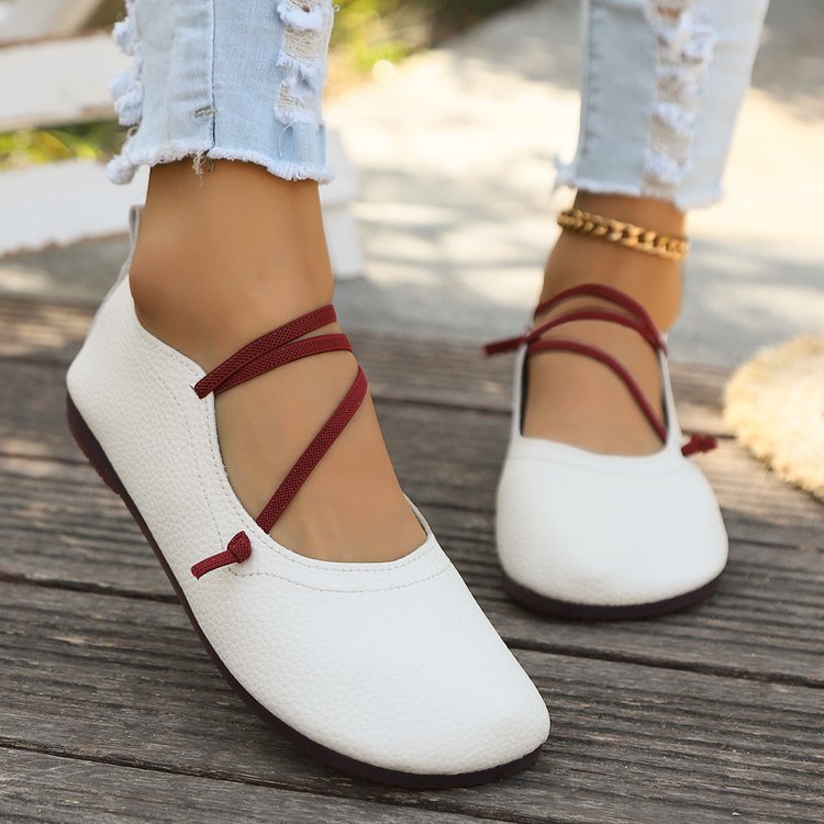 Little Leather Moms Flat Shoes Slip-on Loafers For Lazy Days