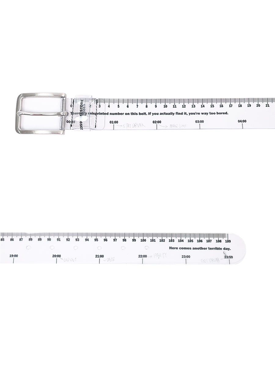 Hand-painted Graffiti Slogan Transparent PVC Belt