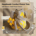 Hand-Crocheted Flower Tote Bag For Women