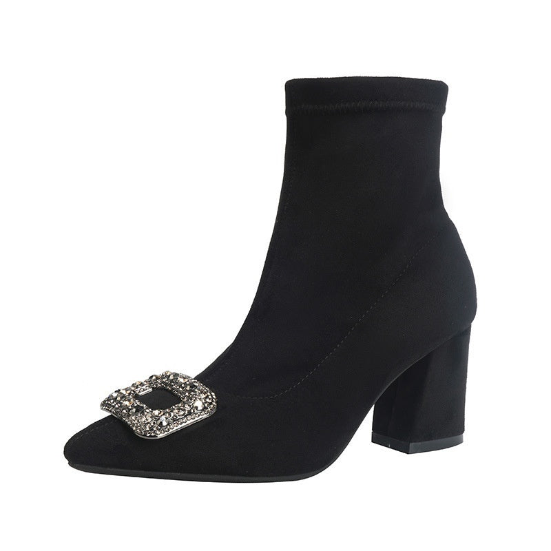 Womens Luxurious And Elegant Pointed-toe Ankle Boots