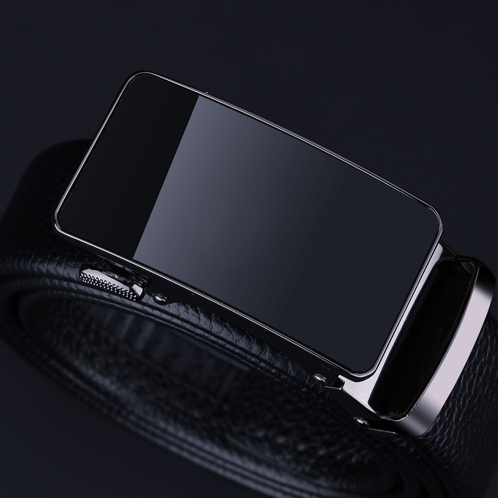 Full-Grain Leather With Automatic Buckle Business Professional Style Mens Belt