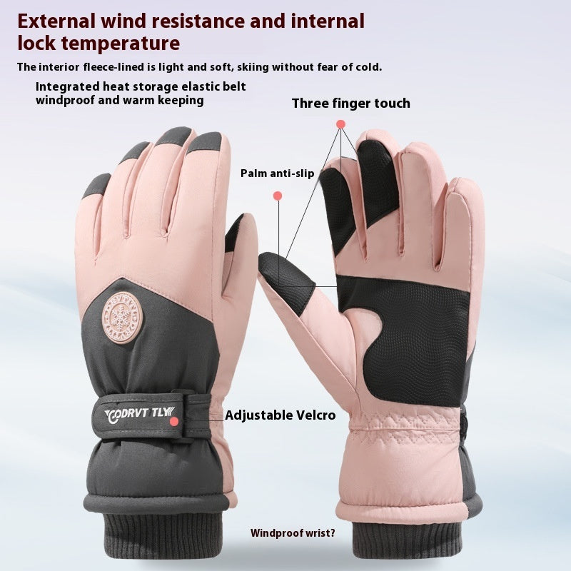 Skiing Gloves Winter Touch Screen Motorcycle Fleece-lined Warm