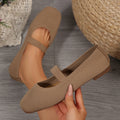 Womens Lightweight Breathable Knit Mesh Flats With A Low-cut Design