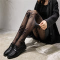 Retro Rose White Silk Socks Women's Summer Thin Black Silk Anti Hook Silk Jacquard Pants Socks Sweet And Sexy