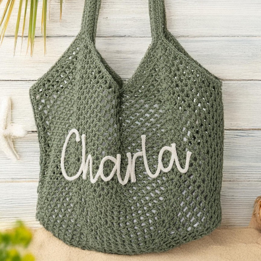Hollow-out Knitted Tote Bag For Women