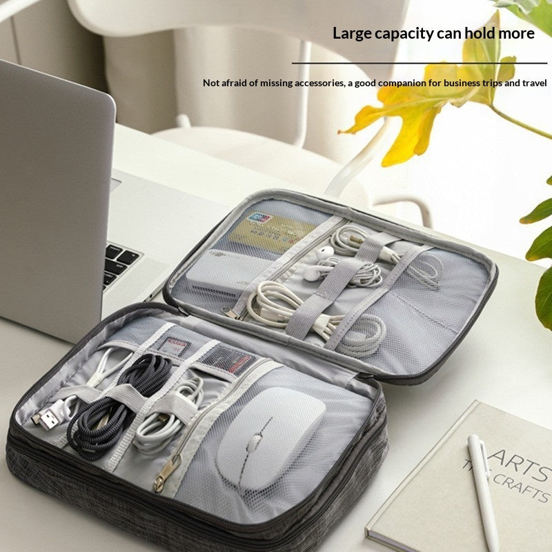 Double-layer Cable Organizer Travel Digital Accessory Storage Bag