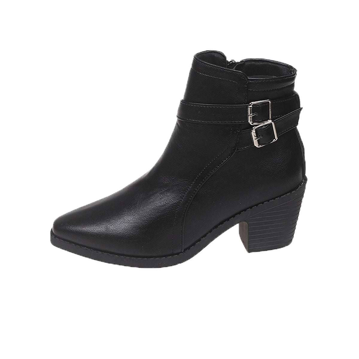Autumn New Leather Belt Buckle Ankle Boots