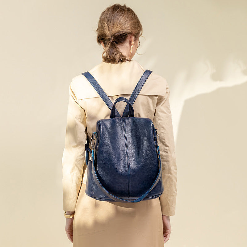 Versatile Large-Capacity Anti-Theft Bag Soft Leather Backpack
