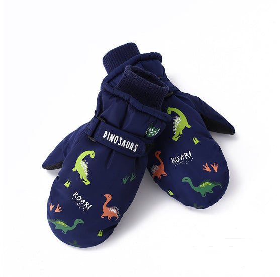 Creative Ski Gloves Cartoon Little Dinosaur Fleece-lined Warm