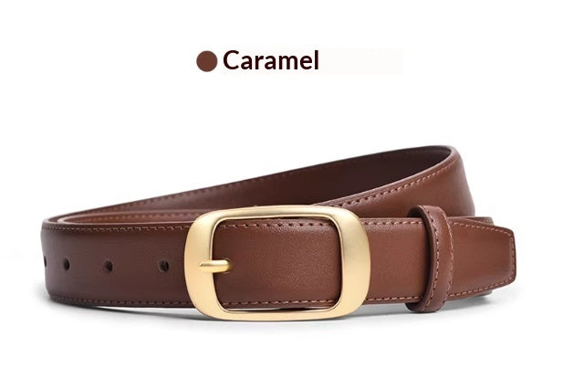 Genuine Leather All-Match Belt With Pin Buckle Fashionable Decorative Jeans Belt Made Of Cowhide