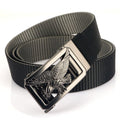 Two-tone Nylon Mens Trendy Belt With A Toothless Rotating Automatic Buckle