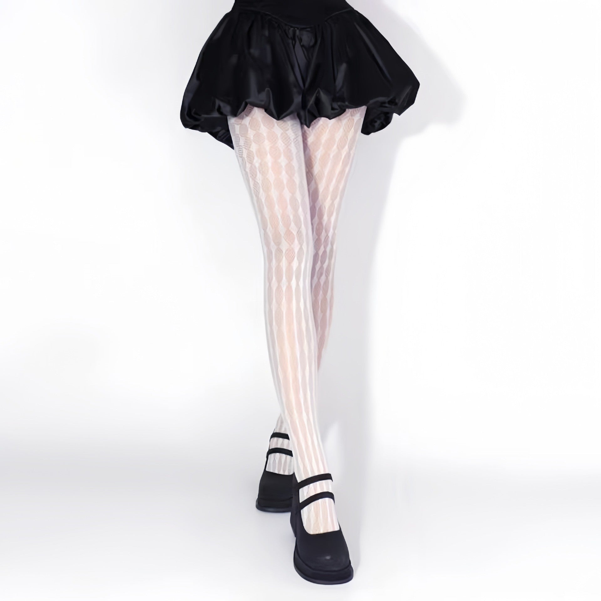 Hollow Out Diamond Grid One-piece Bottom Socks For Women, Breathable And Thin, Slimming And Tight Fitting, Ankle Length Pantyhose