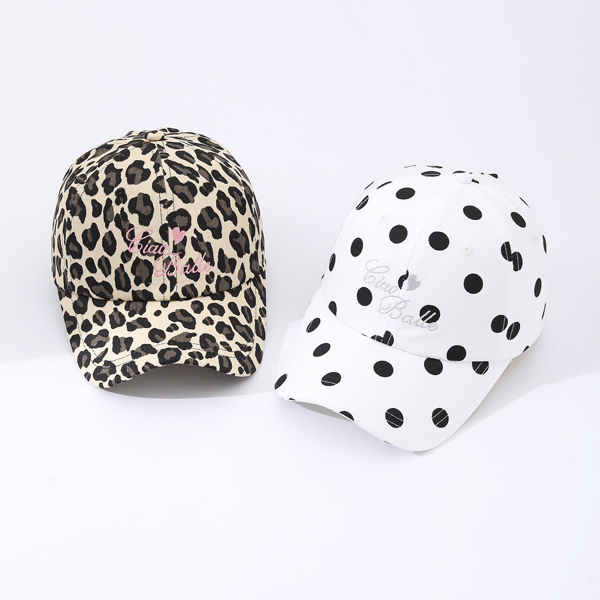 Dot Leopard Print Embroidered English Letters Make Your Face Look Smaller And Are Highly Versatile. This Casual Baseball Cap Is Suitable For Outdoor Shopping And Sports Activities.
