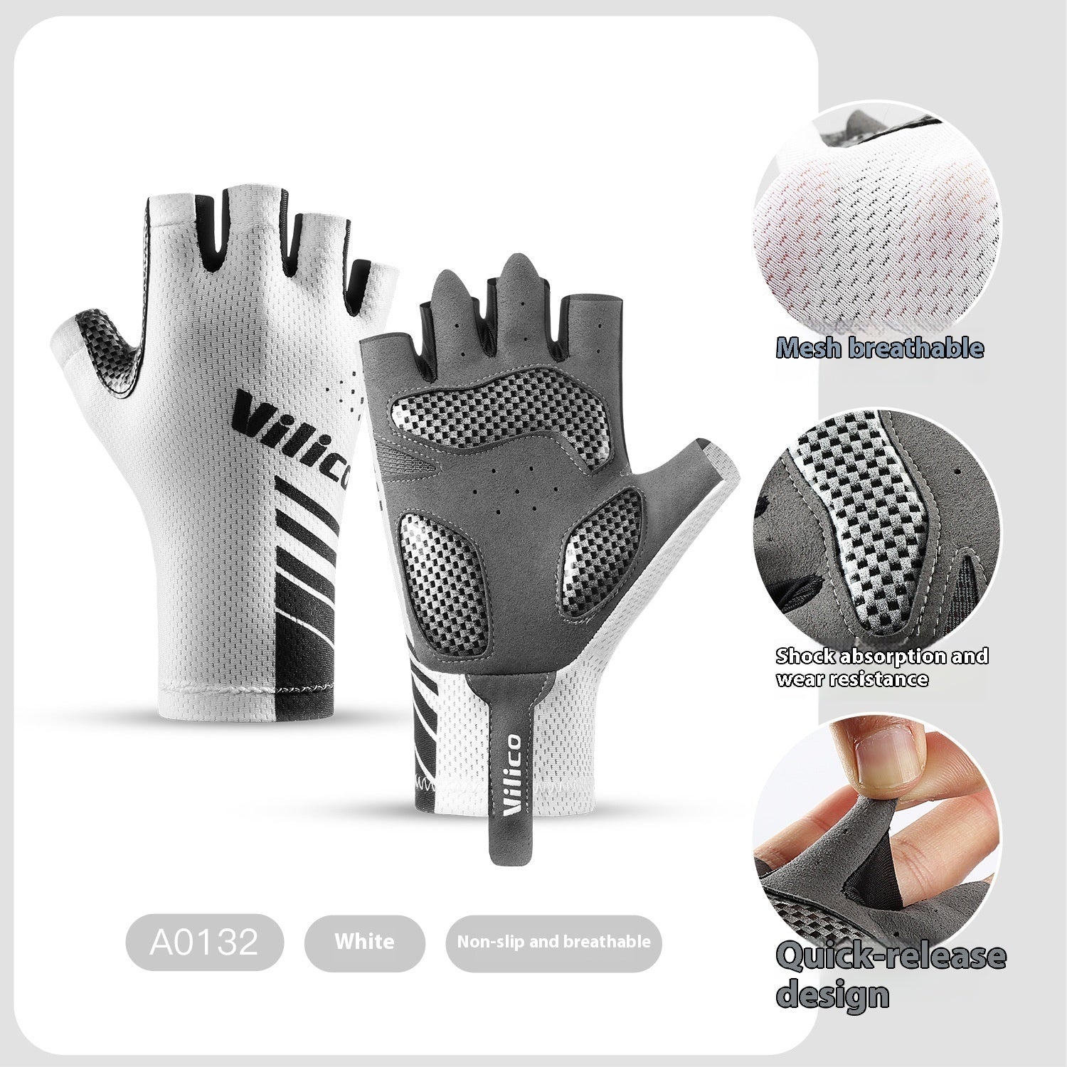Spring And Summer Outdoor Mountain Bike Riding Gloves Thin Shock Absorption