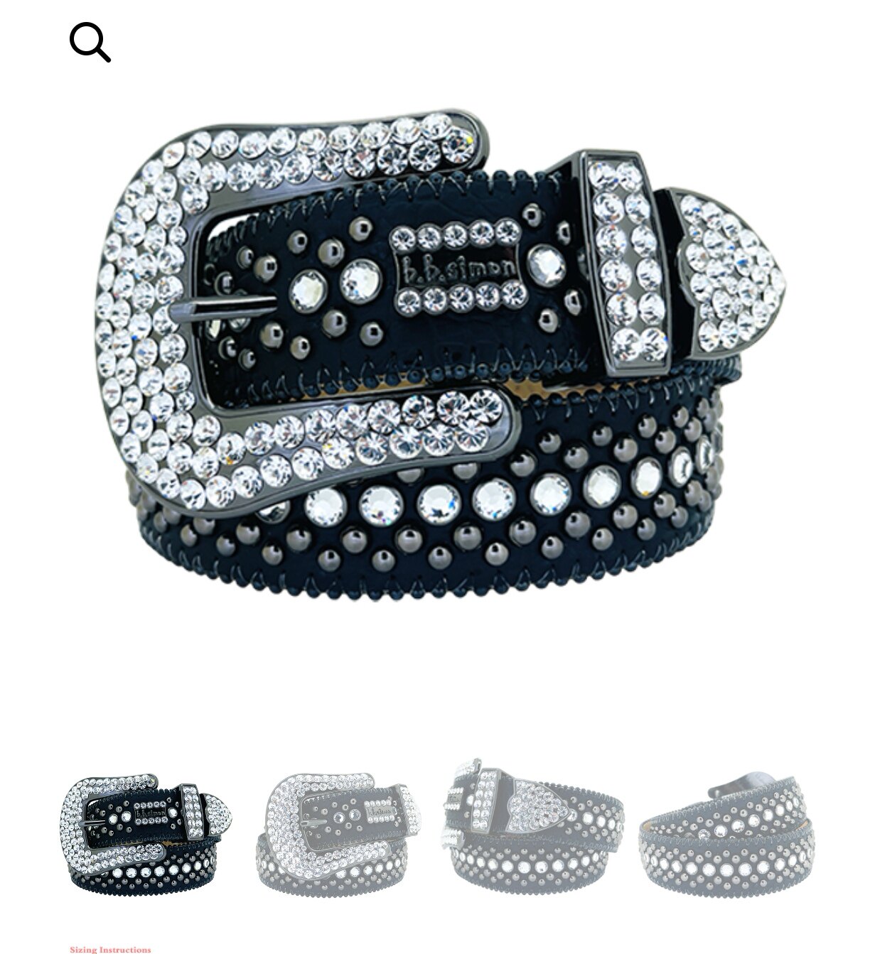 New Rhinestone Belt With Top-grain Leather Unisex