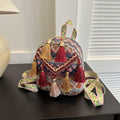 New Lightweight Womens Backpack With Ethnic-style Tassels