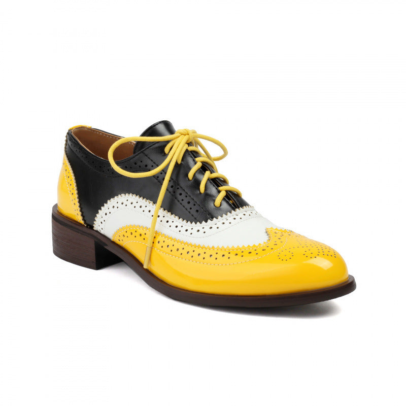 Color-block Laced Brogue Deep-toe Women's