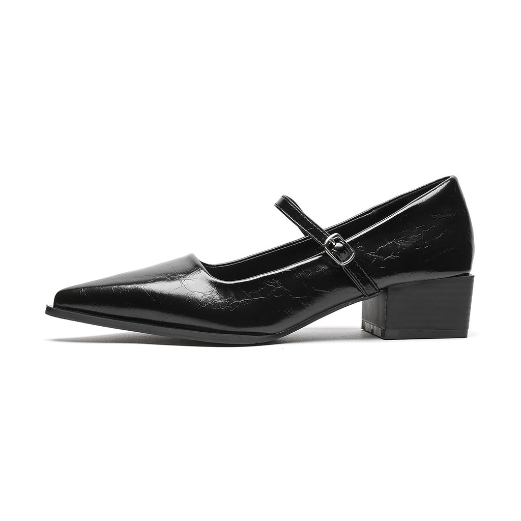 One-strap Vintage Chunky-heeled Mary Jane Shoes For Women