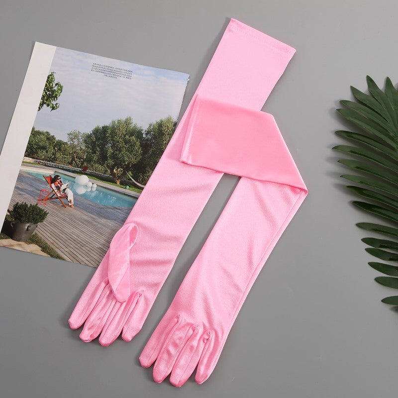 Fashion Satin Stretch Women's Halloween Gloves