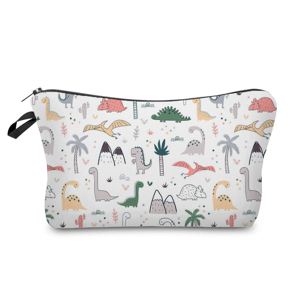 Cartoon Dinosaur Print Makeup Bag