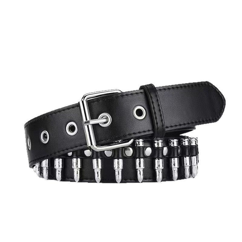 Men's And Women's Gothic-style Three-row Studded Belt