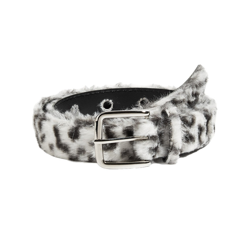Western Womens Leopard-Print Plush Belt Subculture