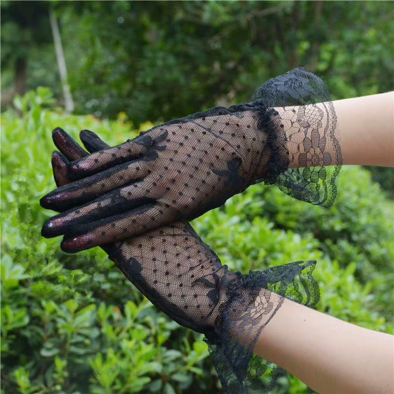Wedding Dress Short Sunscreen Lace Lace Bow Gloves
