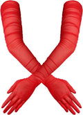 Women's Elegant Long Opera Gloves Mesh Gauze