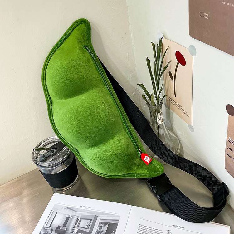 Women's Soft And Cute Plush Pea-Shaped Crossbody Bag