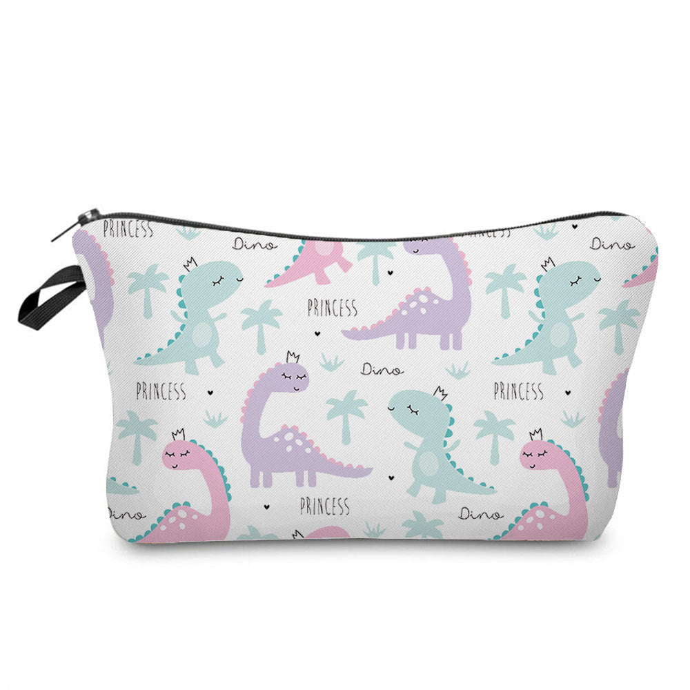 Cartoon Dinosaur Print Makeup Bag