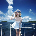 Influencer-style Glossy Patent Leather Sailor Hat