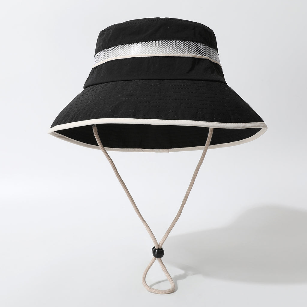 The New Solid-color Grid Sunshade And Windproof Simple Casual Style Fisherman Hat Is Suitable For Outdoor Hiking, Camping, Fishing, Travel And Photography.