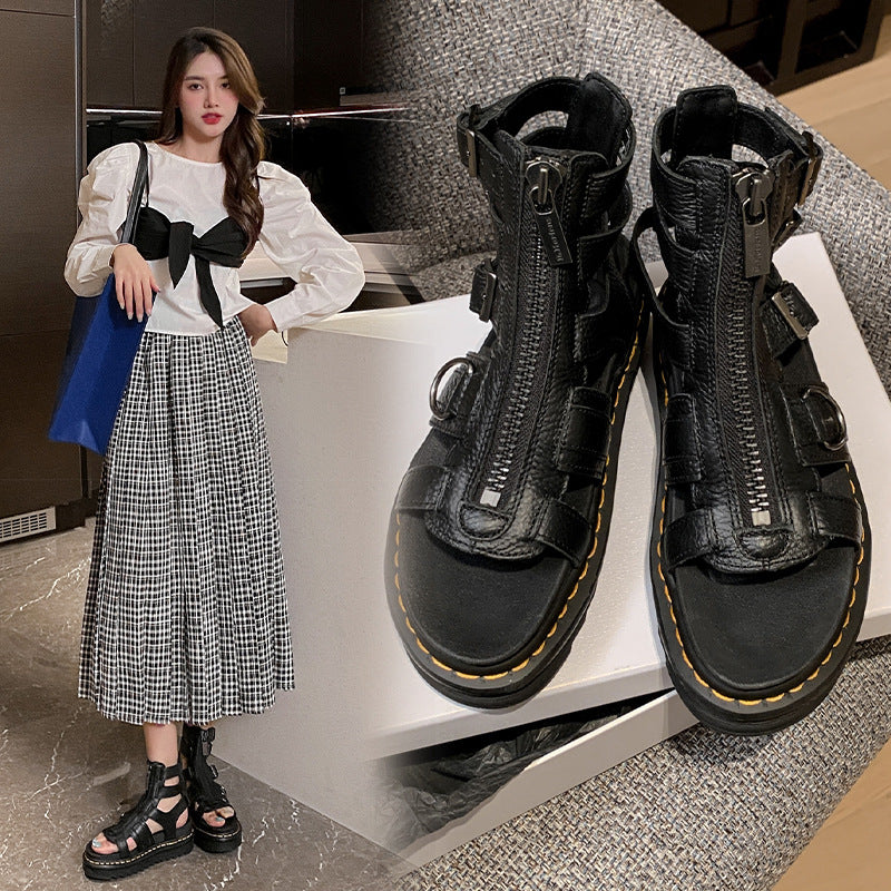 Womens Chunky-Soled Elevator Dr Sandals