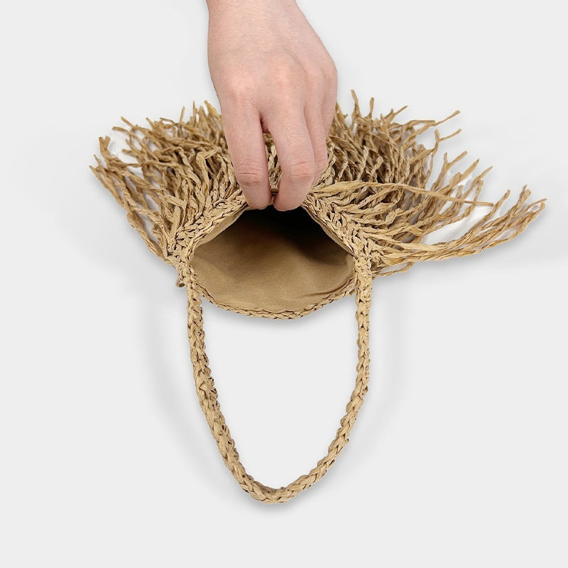 Knitted Tassel Summer Fashion Woven Straw Bag