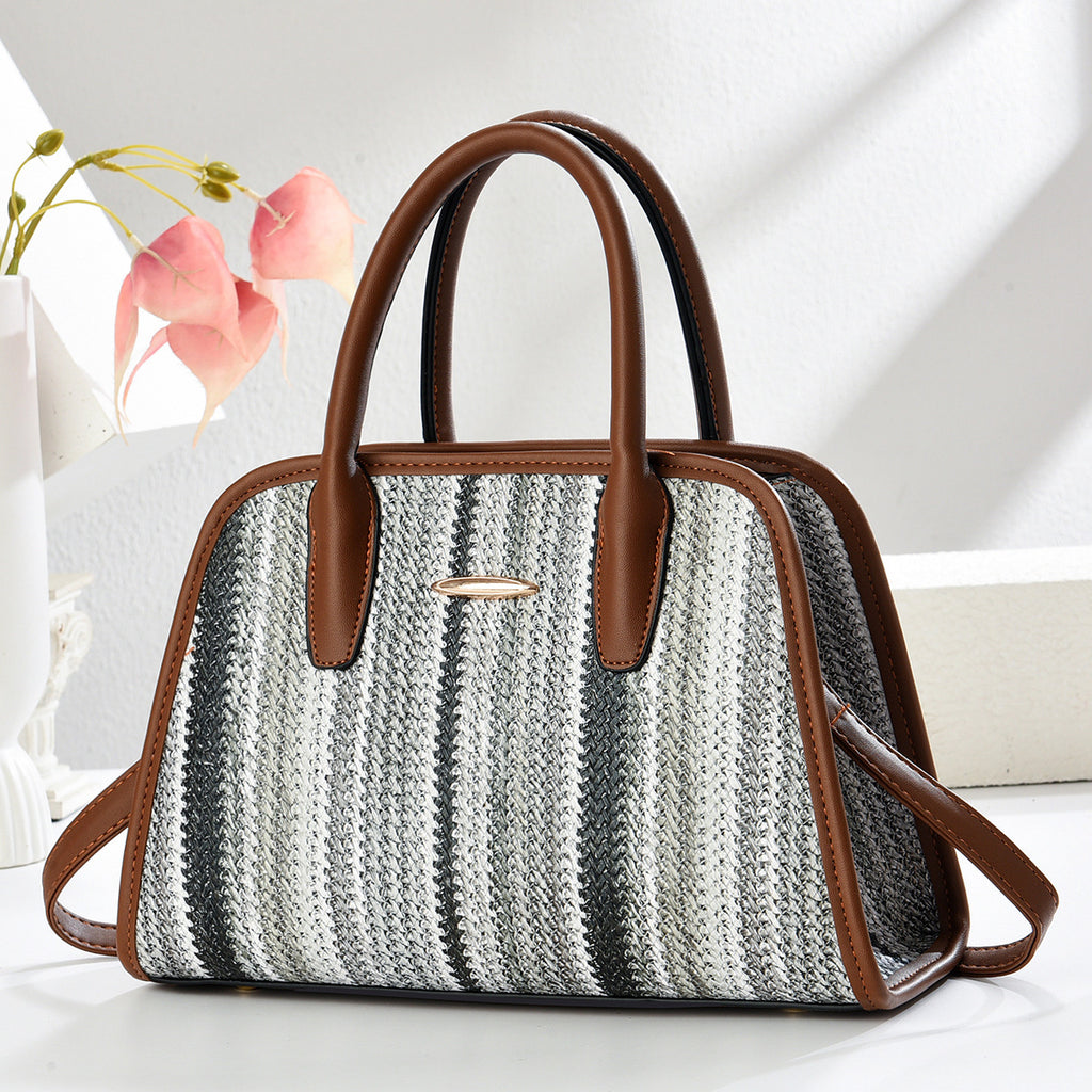 Contrast-color Commuter Handbag For Women