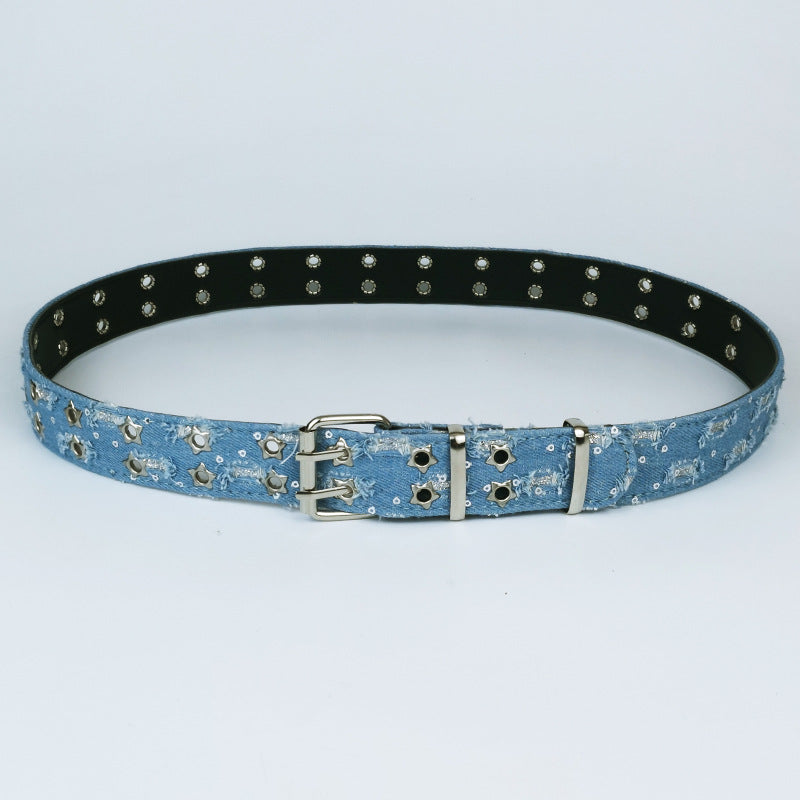 Casual Edgy And Stylish Jeans With A Sassy Belt For Women