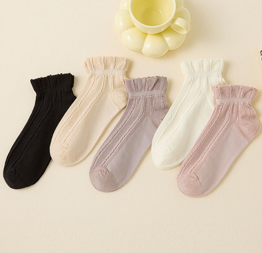 Socks Women's Spring Summer Thin Cotton Socks Mesh Girls' Boat Socks Breathable Short Socks Summer Casual Japanese Versatile Short Socks