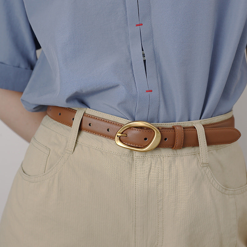 Stylish Versatile Womens Belt Made From Top-layer Cowhide